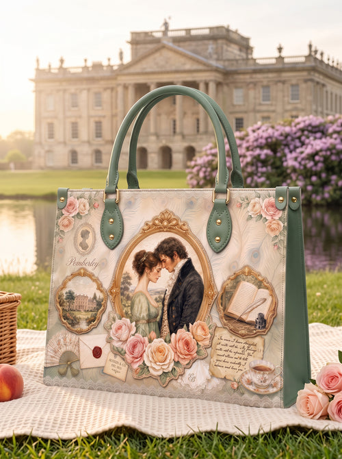 “Austen's Quill” Applique Leather Handbag Pre-order