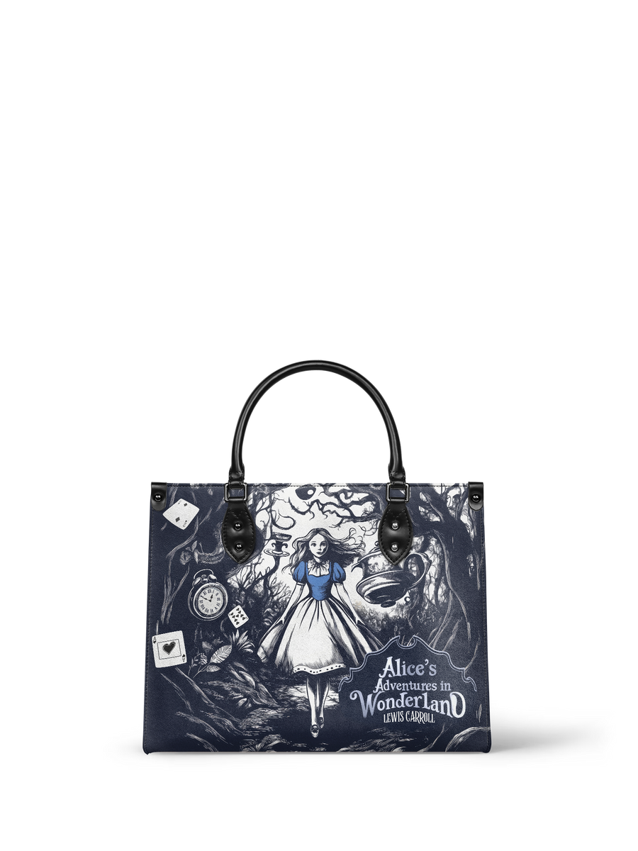 "Down the Rabbit Hole" - Blue Interior - Leather Handbag
