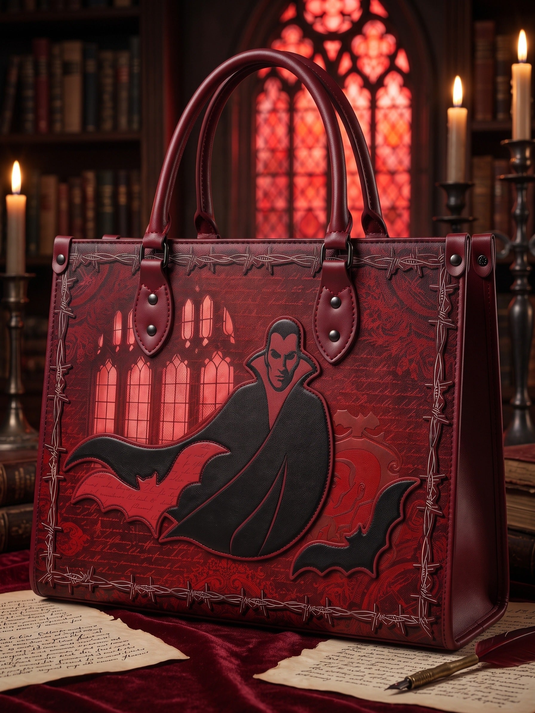 “Carfax Abbey” Applique Leather Handbag Pre-order