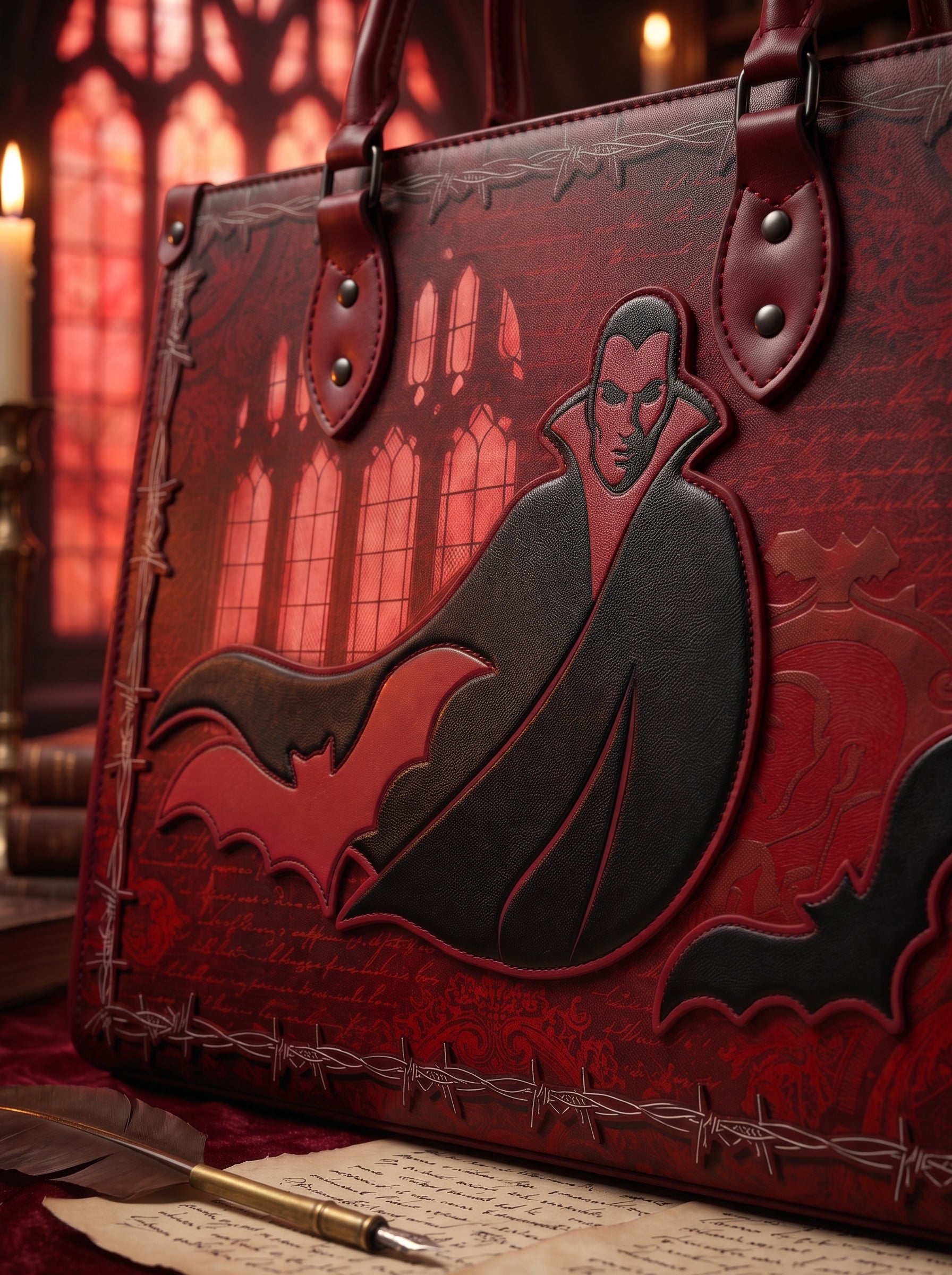 “Carfax Abbey” Applique Leather Handbag Pre-order