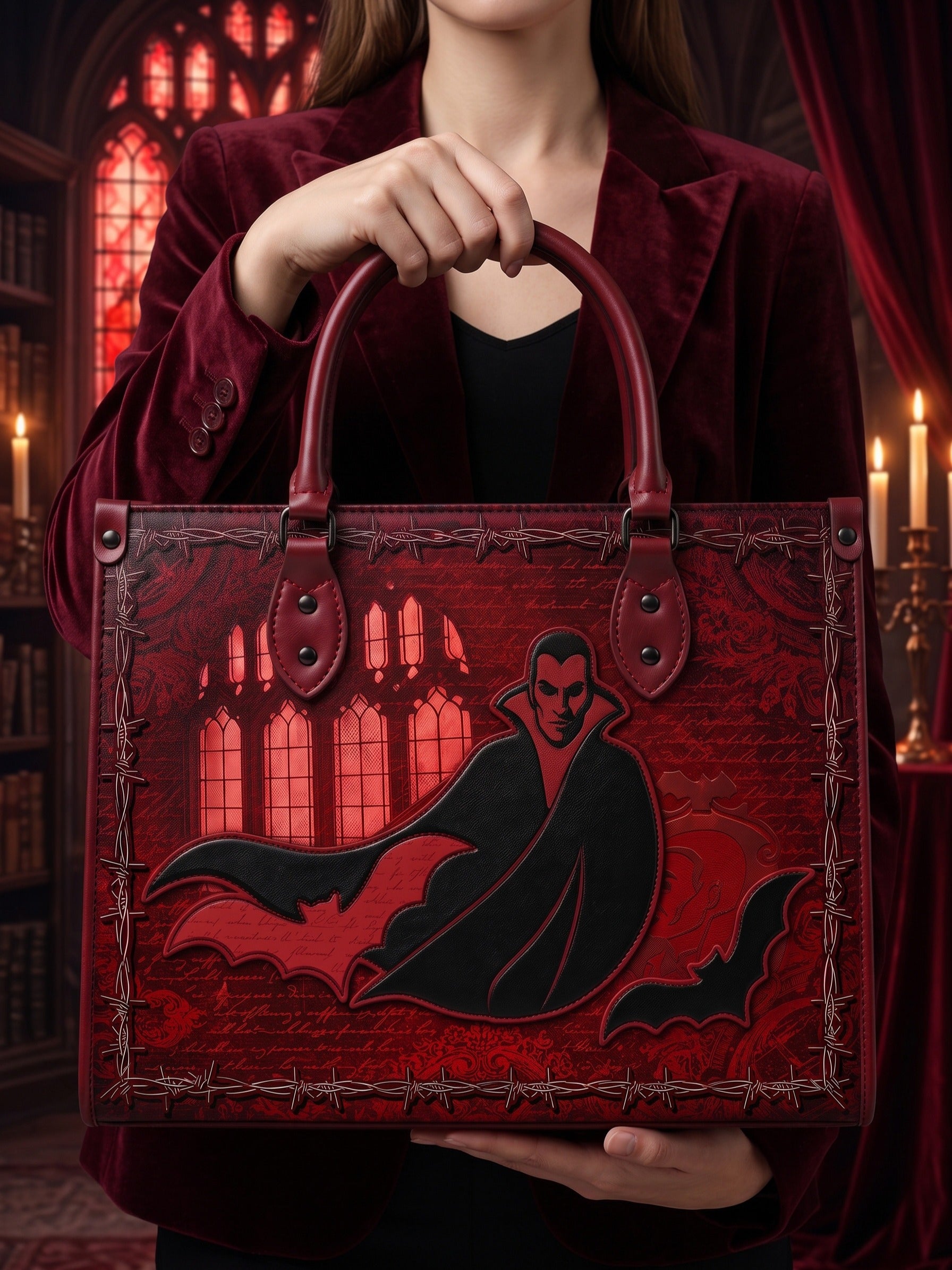“Carfax Abbey” Applique Leather Handbag Pre-order