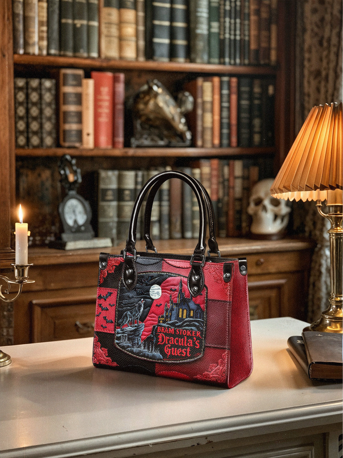 "Dracula's Guest" - Black Interior - Small Leather Handbag - FALL CLEARANCE DEAL