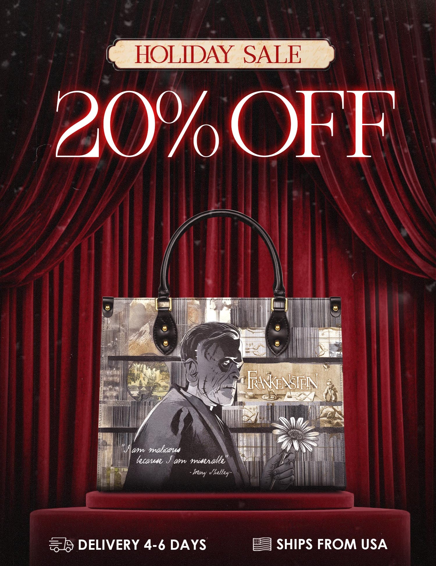 "Frankenstein" Ashes of Hope Leather Handbag Deal