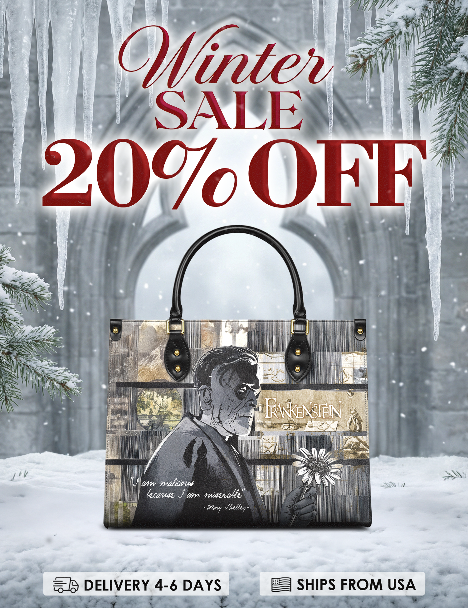 "Frankenstein" Ashes of Hope Leather Handbag Deal