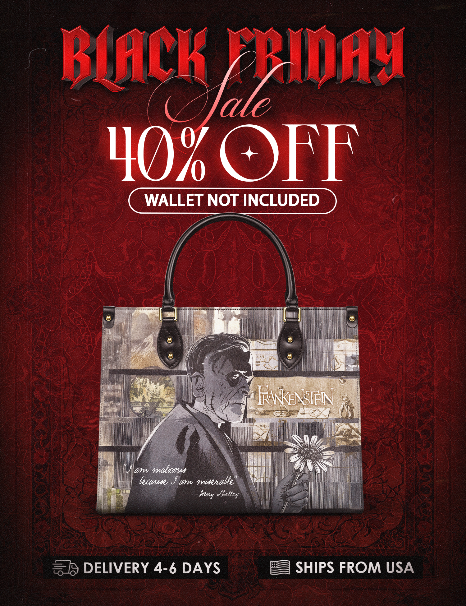 "Frankenstein" Ashes of Hope Leather Handbag Deal