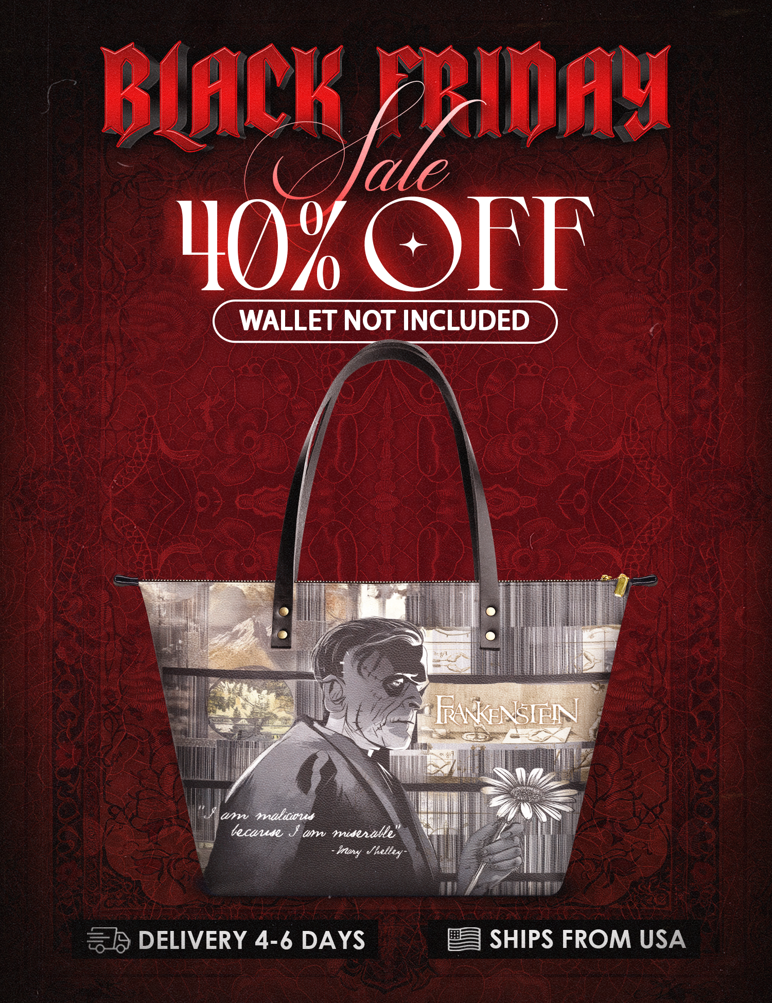 "Frankenstein" Ashes of Hope Leather Tote Bag Deal