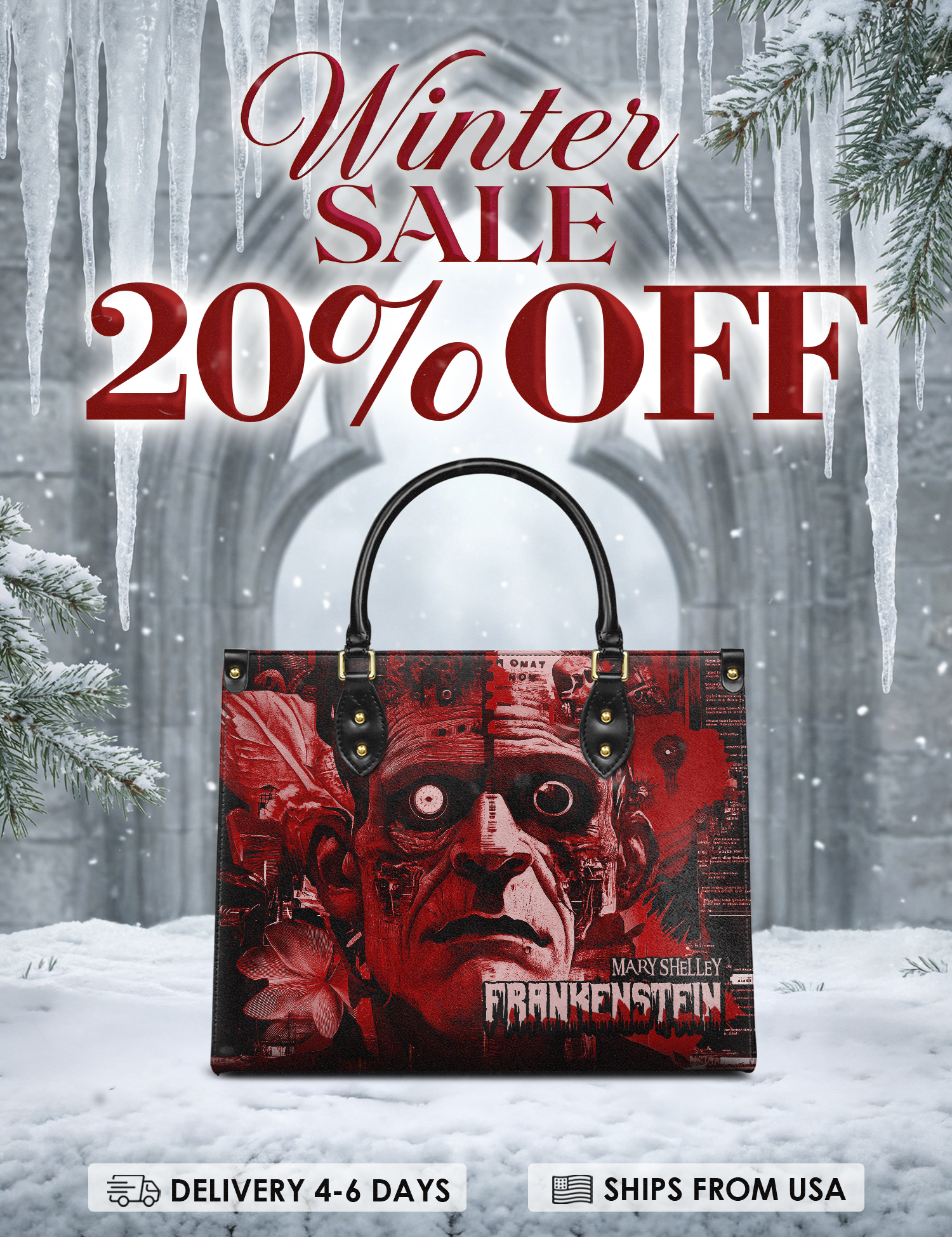 "Frankenstein" Heart Surge Leather Handbag Deal