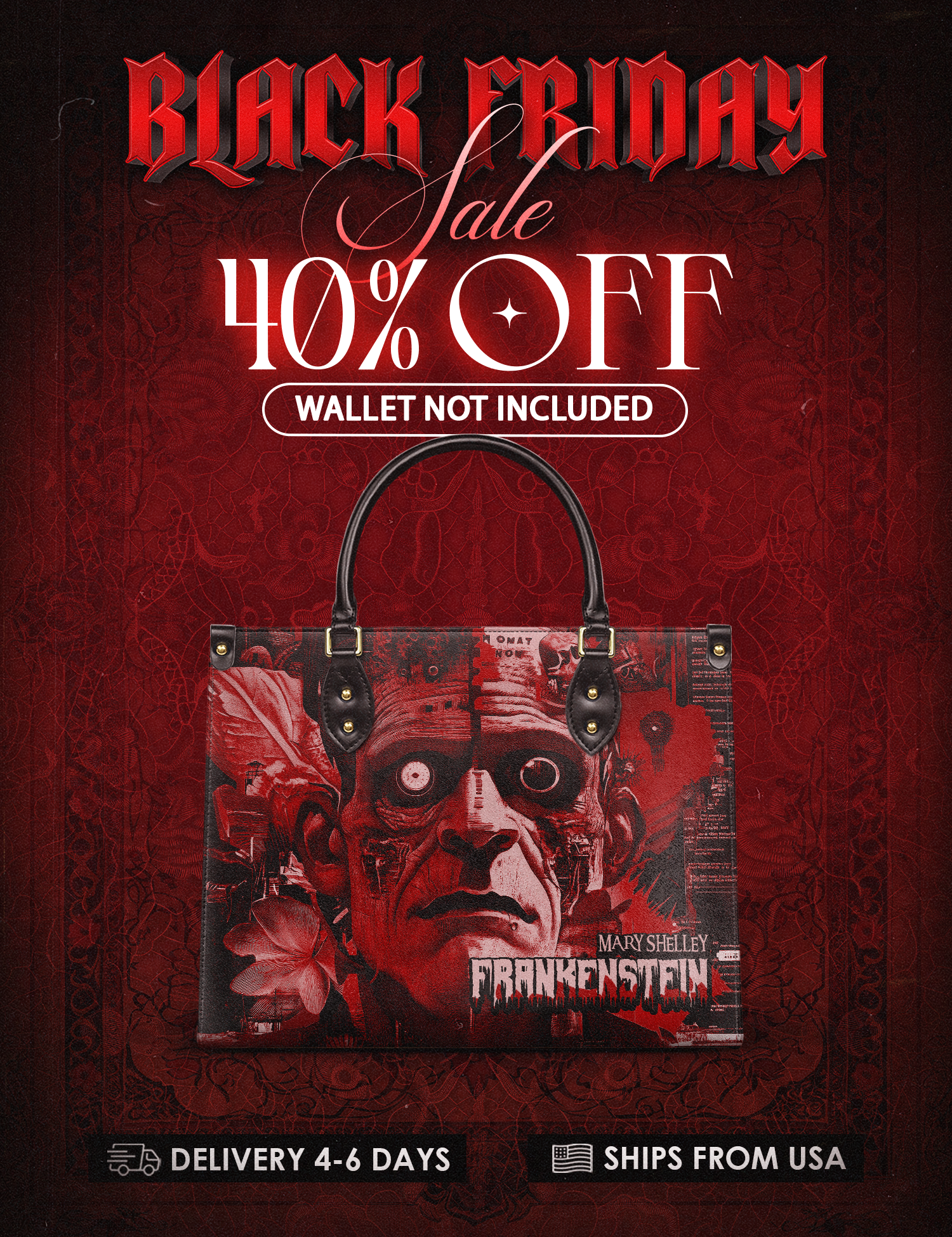 "Frankenstein" Heart Surge Leather Handbag Deal
