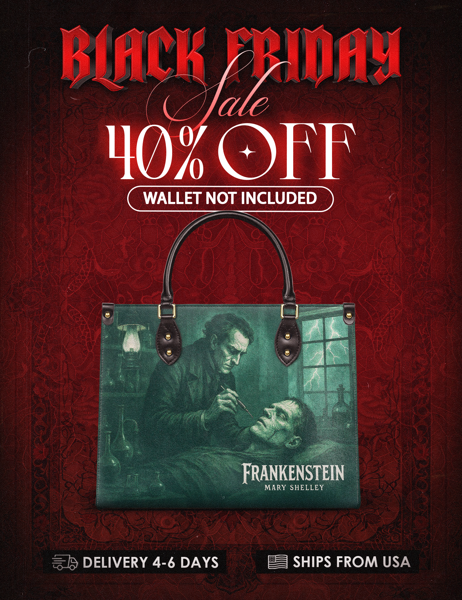 "Frankenstein" Mortuary Moss Leather Handbag Deal