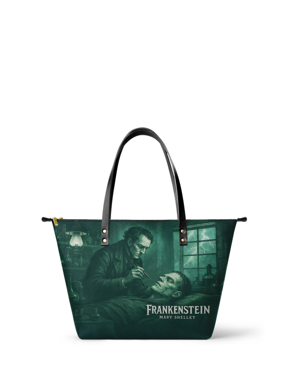 "Frankenstein" Mortuary Moss Leather Tote Bag