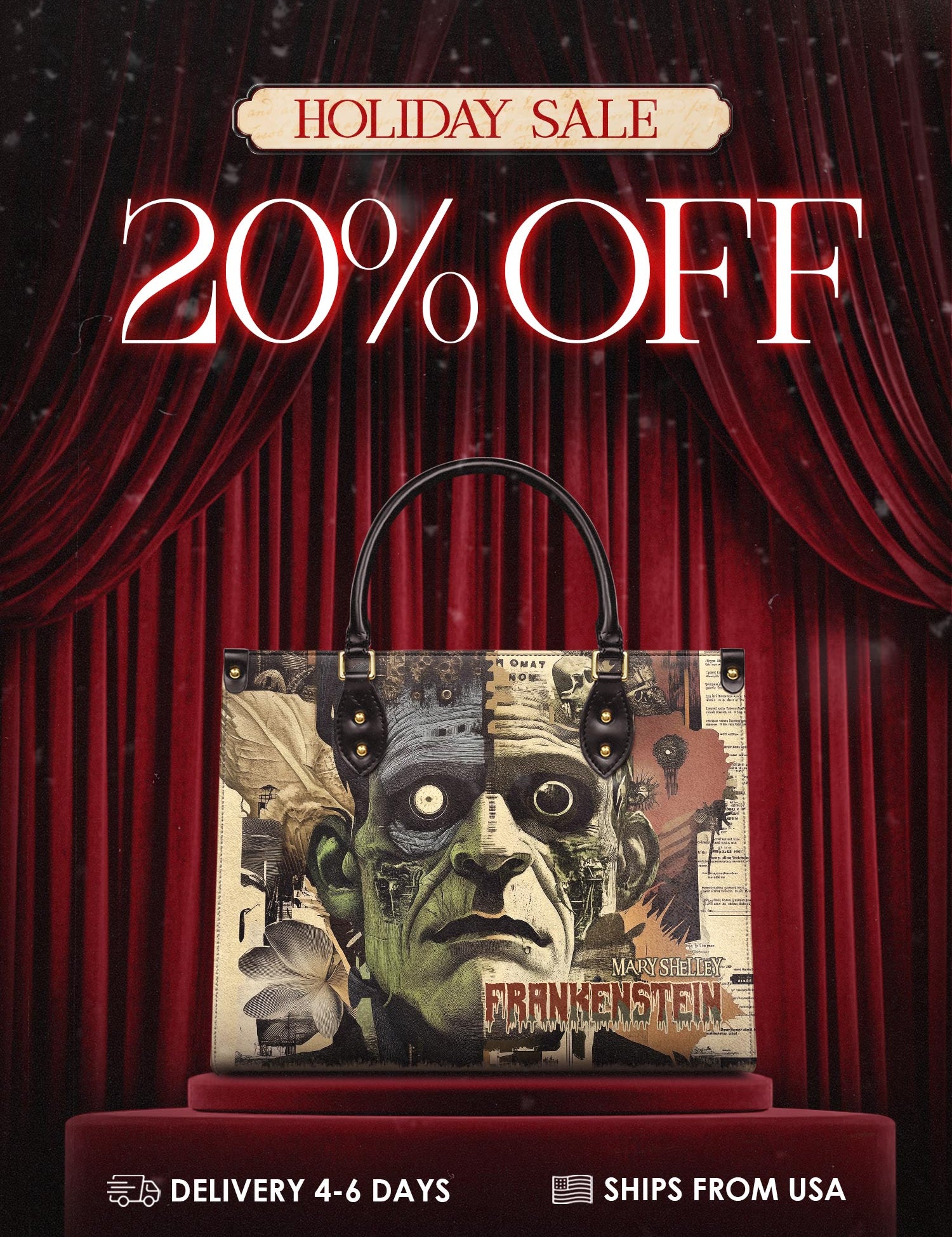 "Frankenstein" Old Parchment Leather Handbag Deal