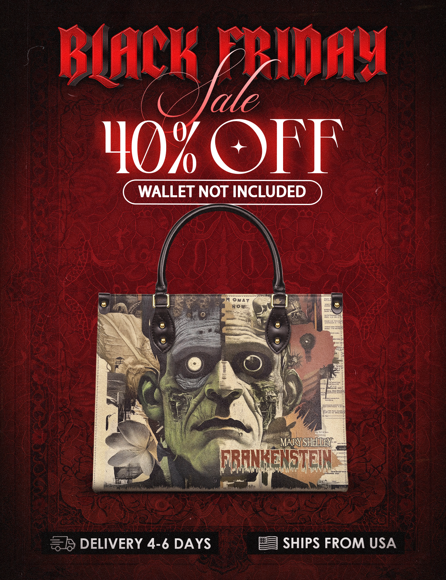 "Frankenstein" Old Parchment Leather Handbag Deal