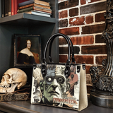 "Frankenstein" Old Parchment - Black Interior - Small Leather Handbag
