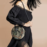 "Frankenstein" Old Parchment Circle Crossbody Bag
