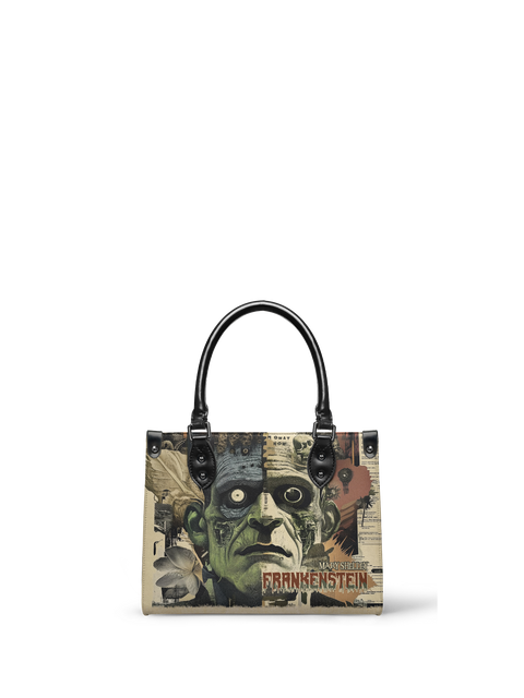 "Frankenstein" Old Parchment - Black Interior - Small Leather Handbag