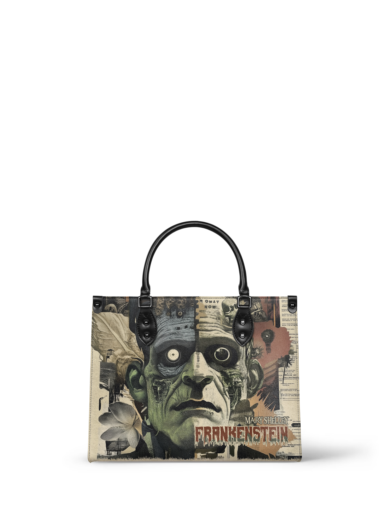 "Frankenstein" Old Parchment - Brown Interior - Leather Handbag