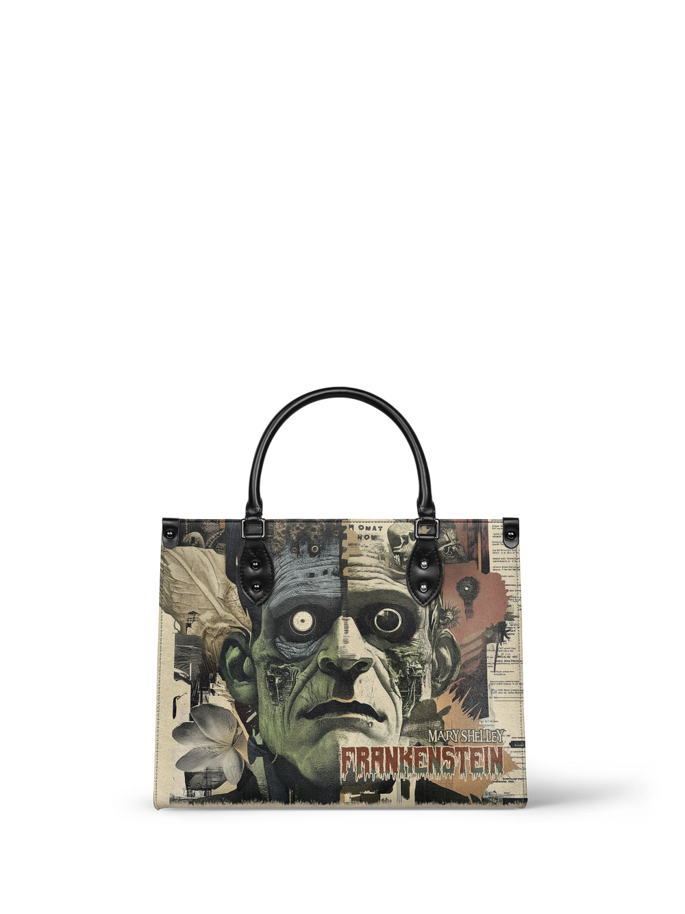 "Frankenstein" Old Parchment - Black Interior - Leather Handbag - Special Deal