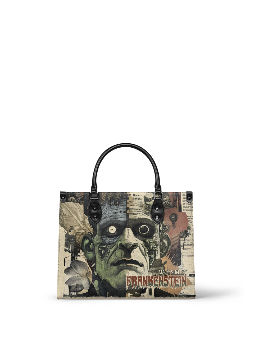 "Frankenstein" Old Parchment - Black Interior - Leather Handbag - Special Deal