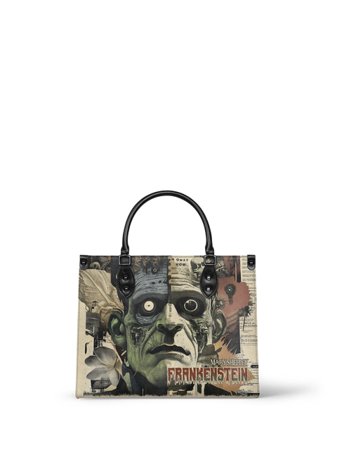 "Frankenstein" Old Parchment - Black Interior - Leather Handbag