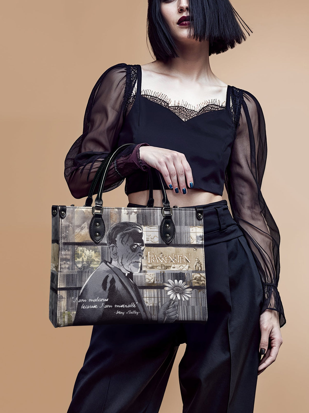 "Frankenstein" Ashes of Hope - Black Interior - Leather Handbag Matching Set - FALL DEAL