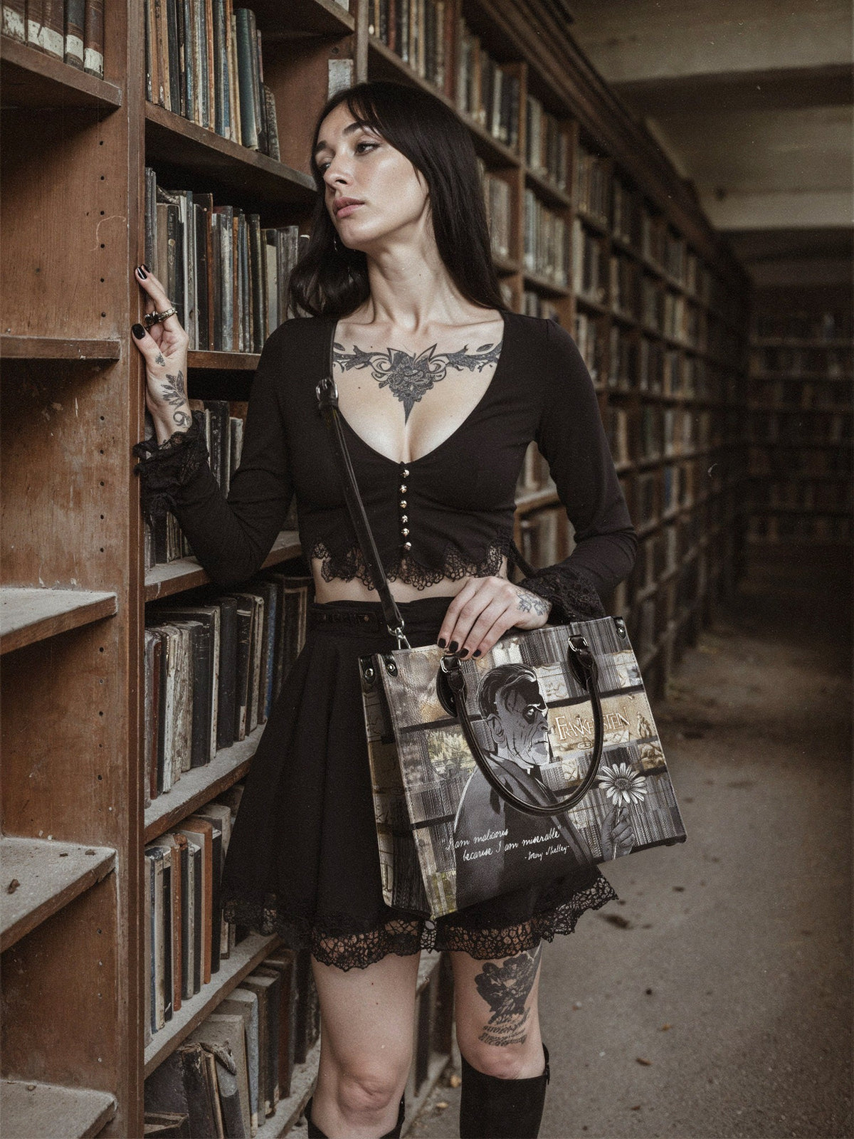 "Frankenstein" Ashes of Hope - Black Interior - Leather Handbag - FALL DEAL