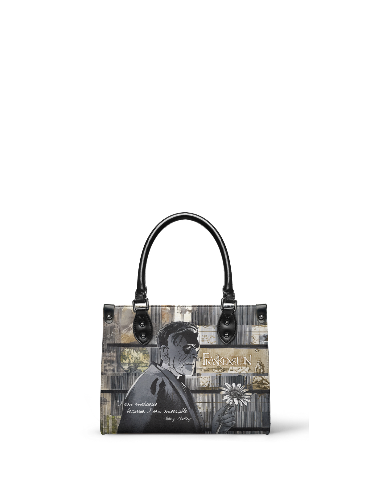 "Frankenstein" Ashes of Hope - Black Interior - Small Leather Handbag - FALL CLEARANCE DEAL