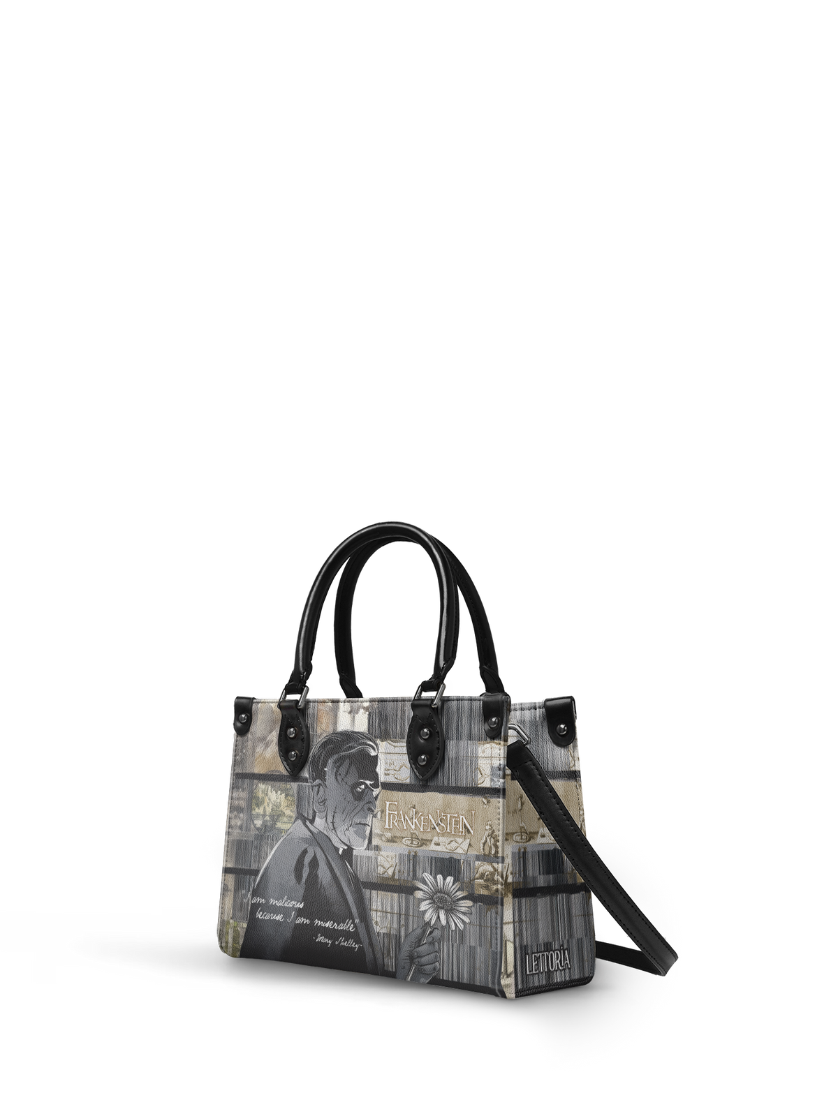 "Frankenstein" Ashes of Hope - Black Interior - Small Leather Handbag - FALL CLEARANCE DEAL