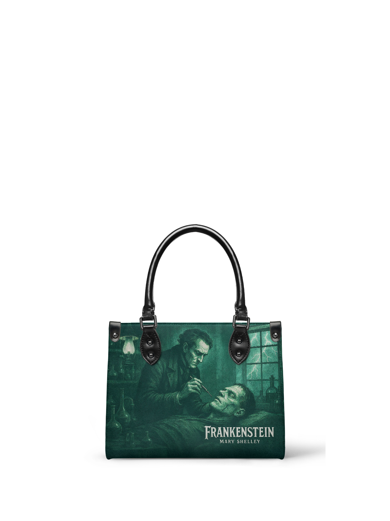 "Frankenstein" Mortuary Moss - Black Interior - Small Leather Handbag - NEW WORKSHOP SALE