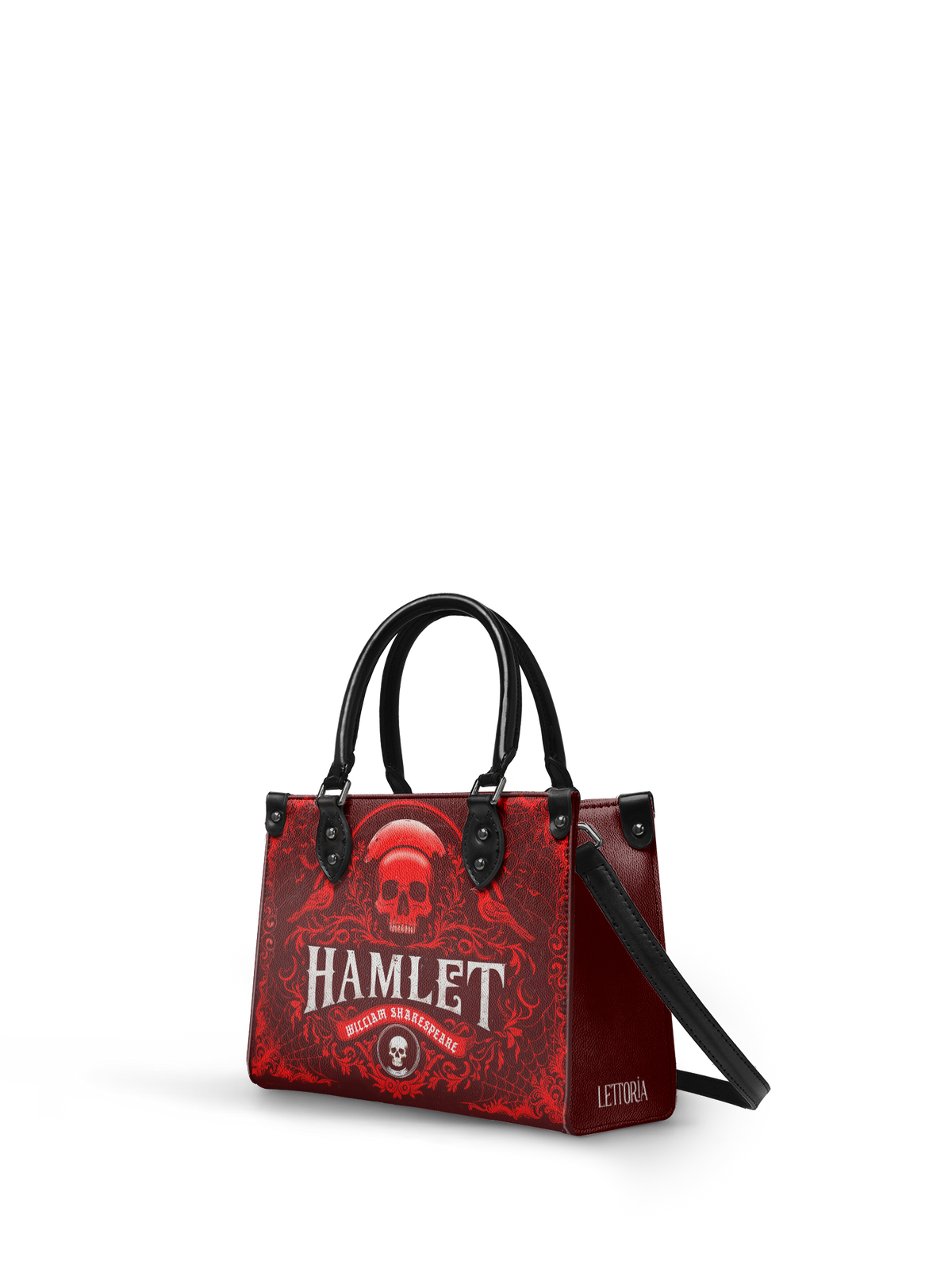"Hamlet" The Red Room - Black Interior - Small Leather Handbag - FALL CLEARANCE DEAL