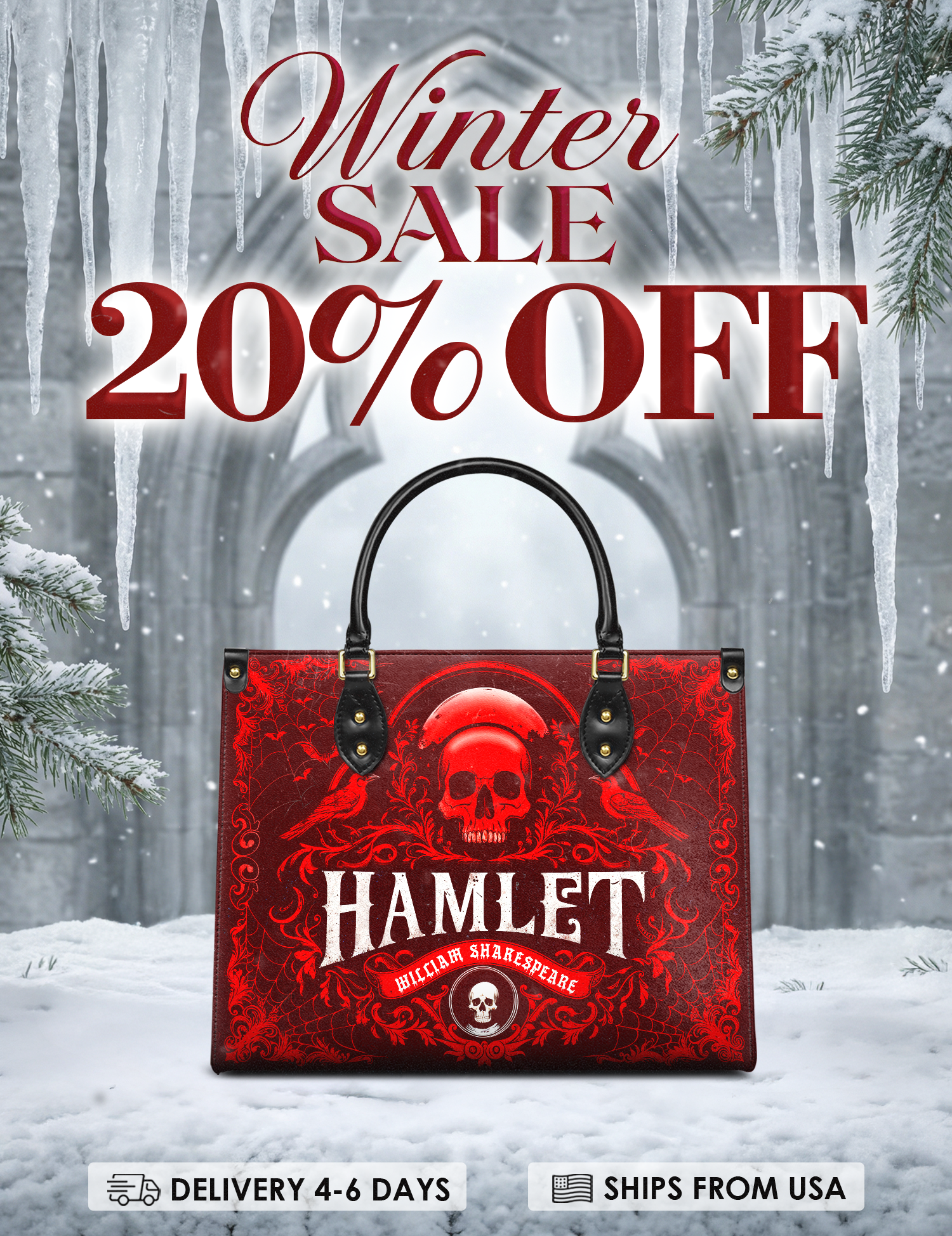 "Hamlet" The Red Room Leather Handbag Deal