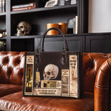 Lovecraftian Black - Black Interior - Leather Handbag Matching Set - CLEAROUT