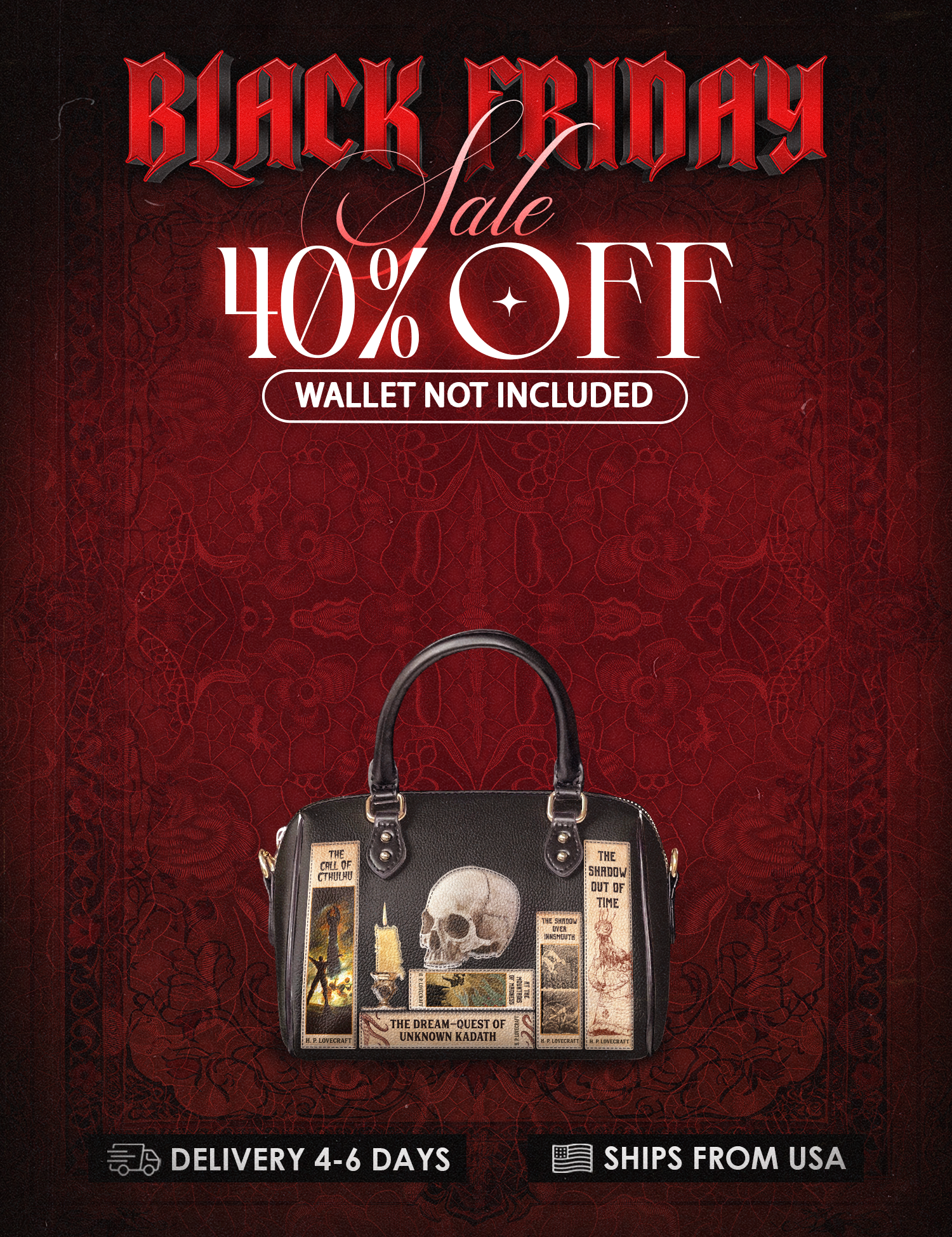 Lovecraftian Black Mini Satchel Deal