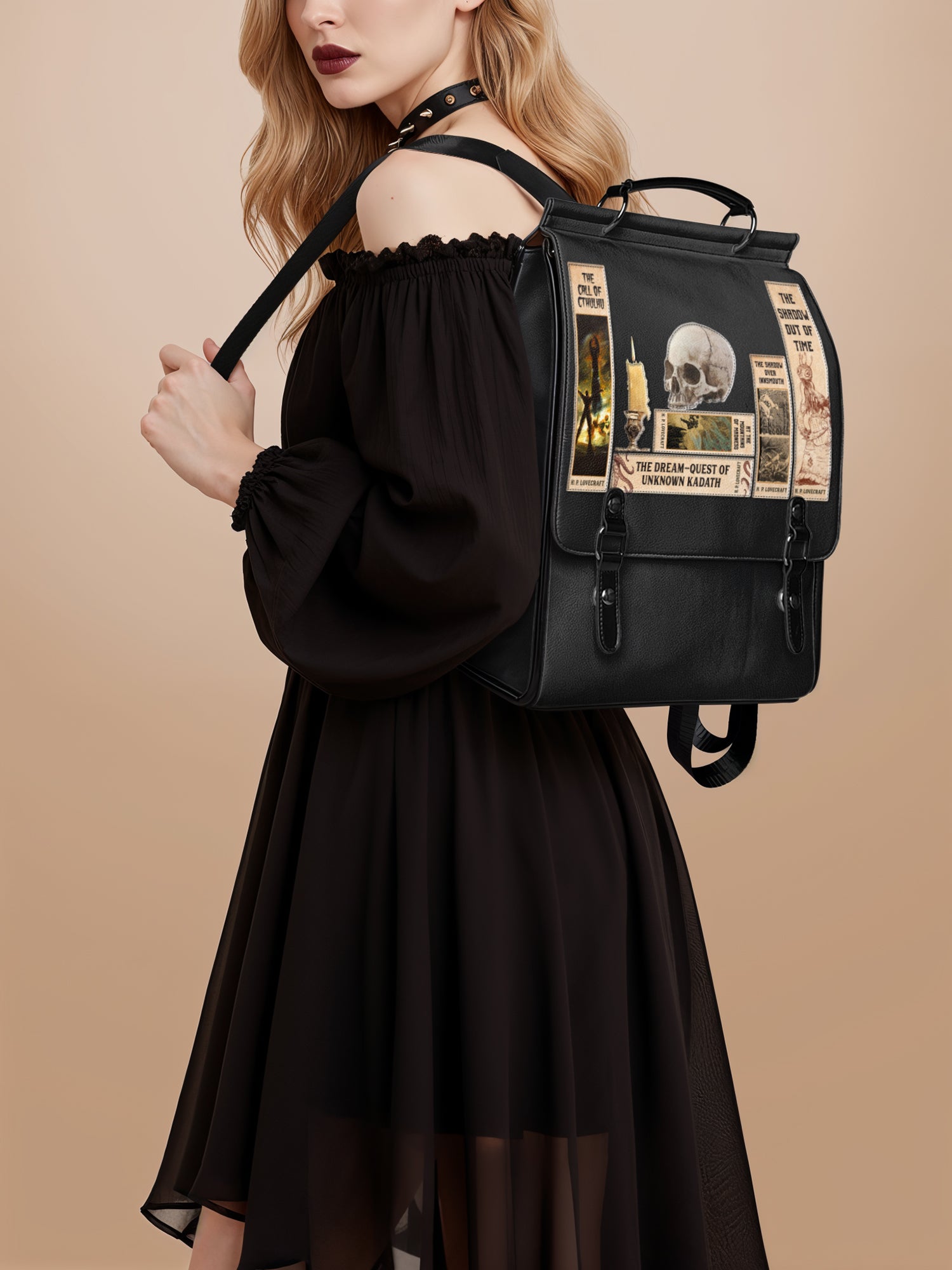 diresta leather backpack Lovecraftian Black Leather Backpack – Lettoria