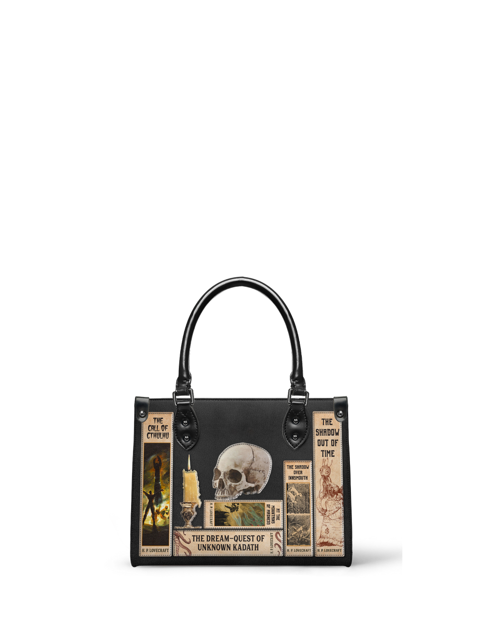 Lovecraftian Black - Black Interior - Small Leather Handbag