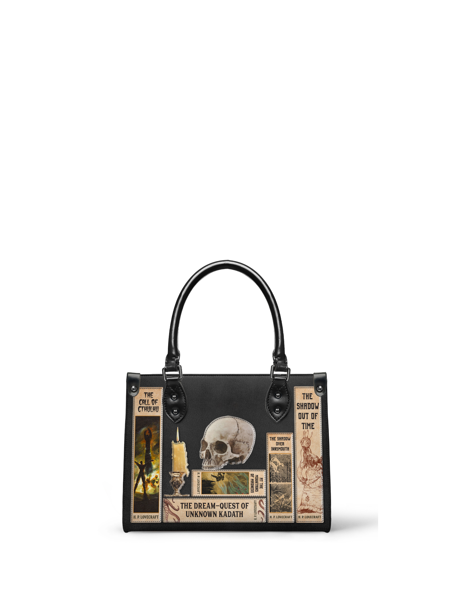Lovecraftian Black - Black Interior - Small Leather Handbag - NEW WORKSHOP SALE