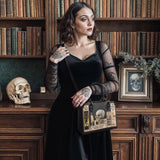 Lovecraftian Black Small Leather Handbag Special Deal