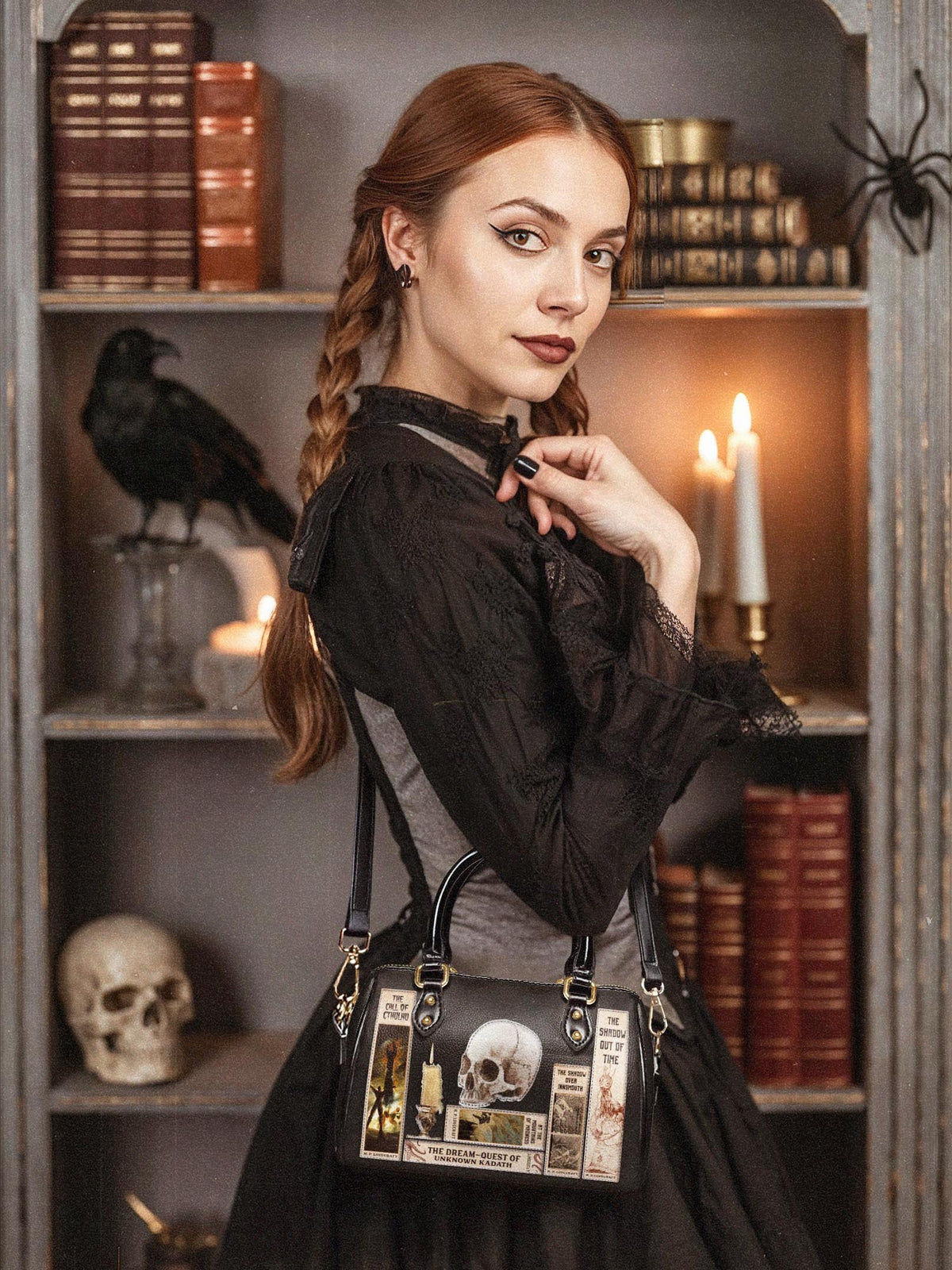 "Lovecraftian" Black Mini Satchel - EVERMORE DEAL