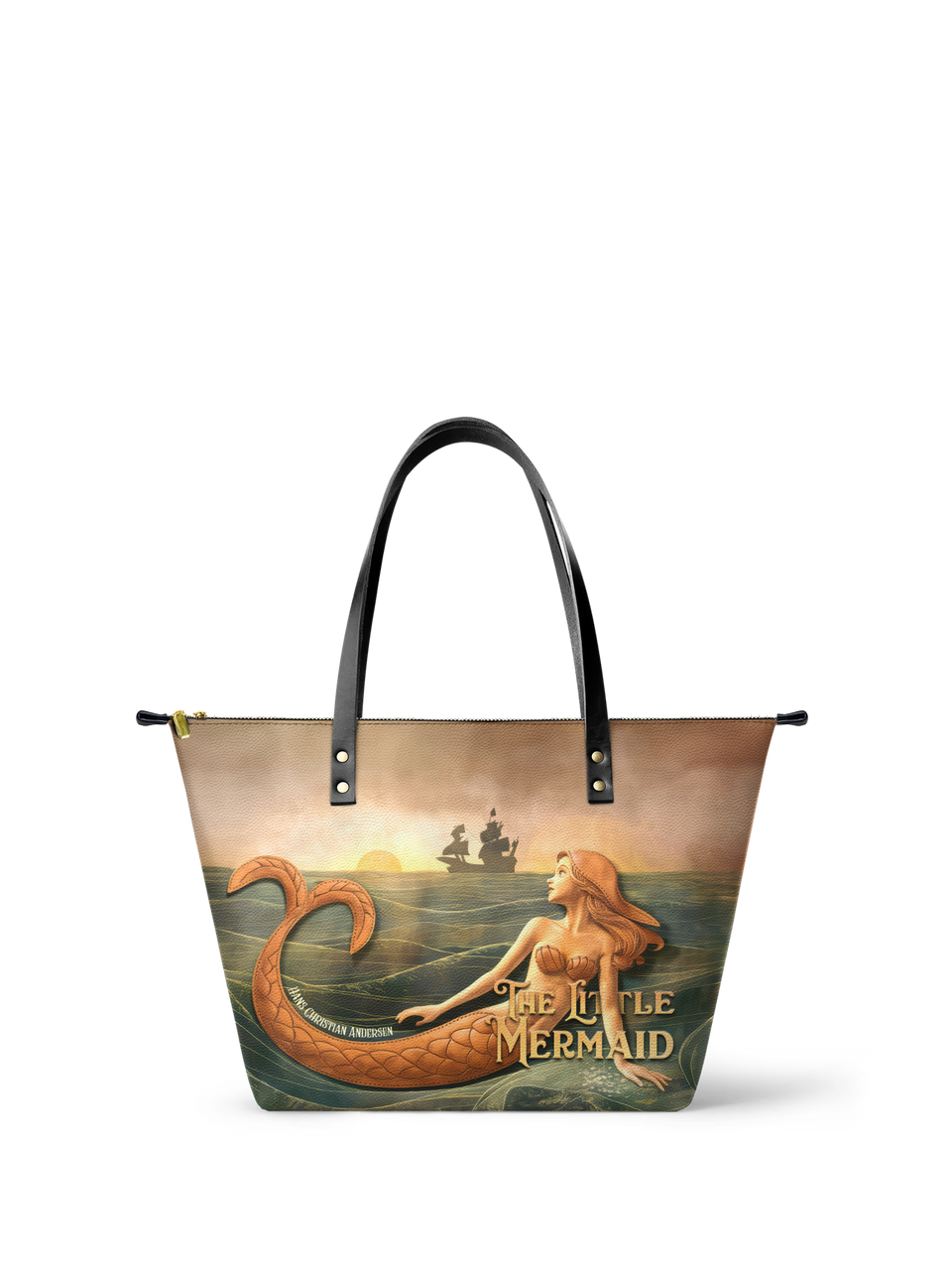 "Mermaid’s Sacrifice" Leather Tote Bag