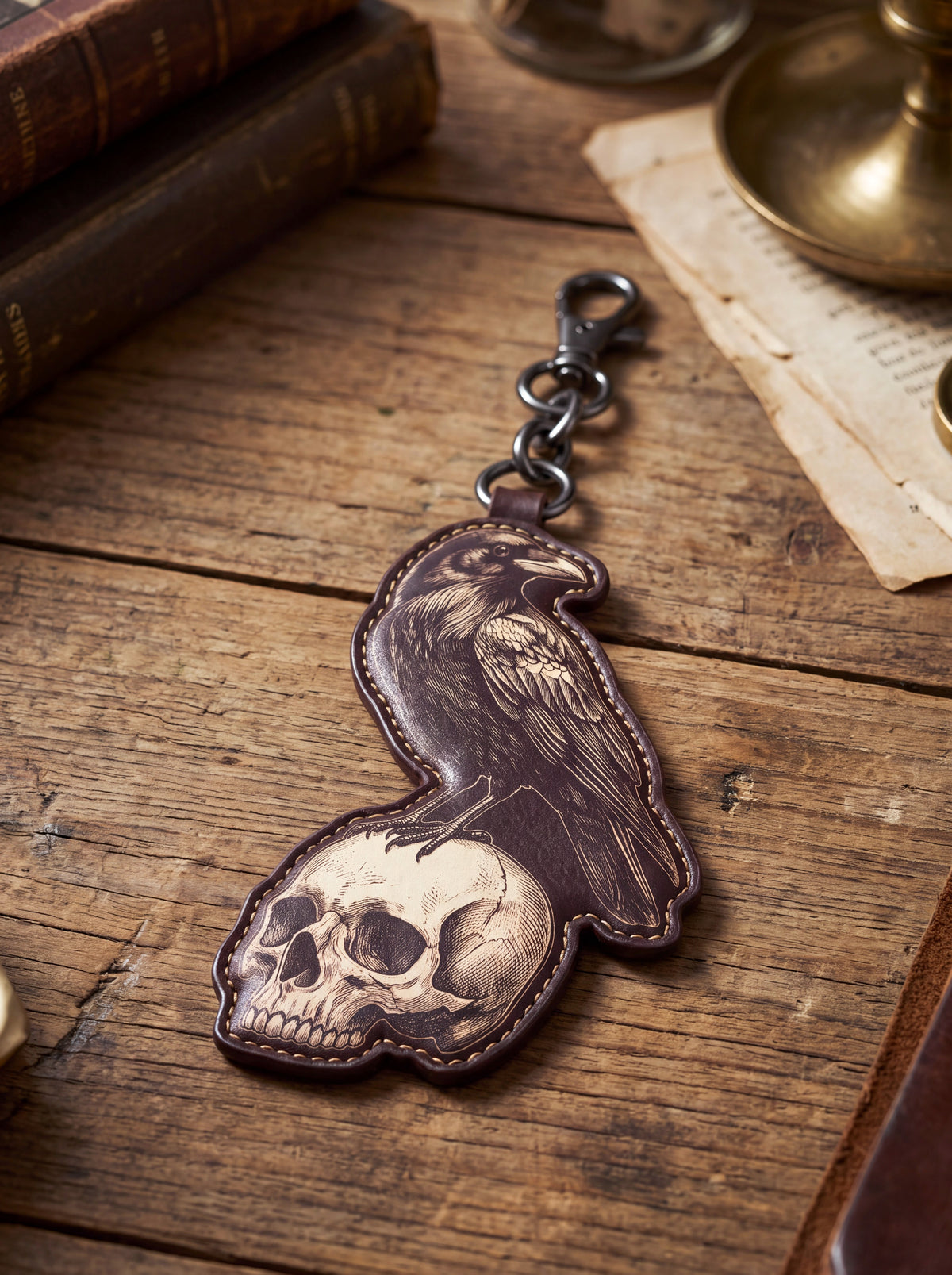 "Night's Plutonian Shore" Leather Bag Charm