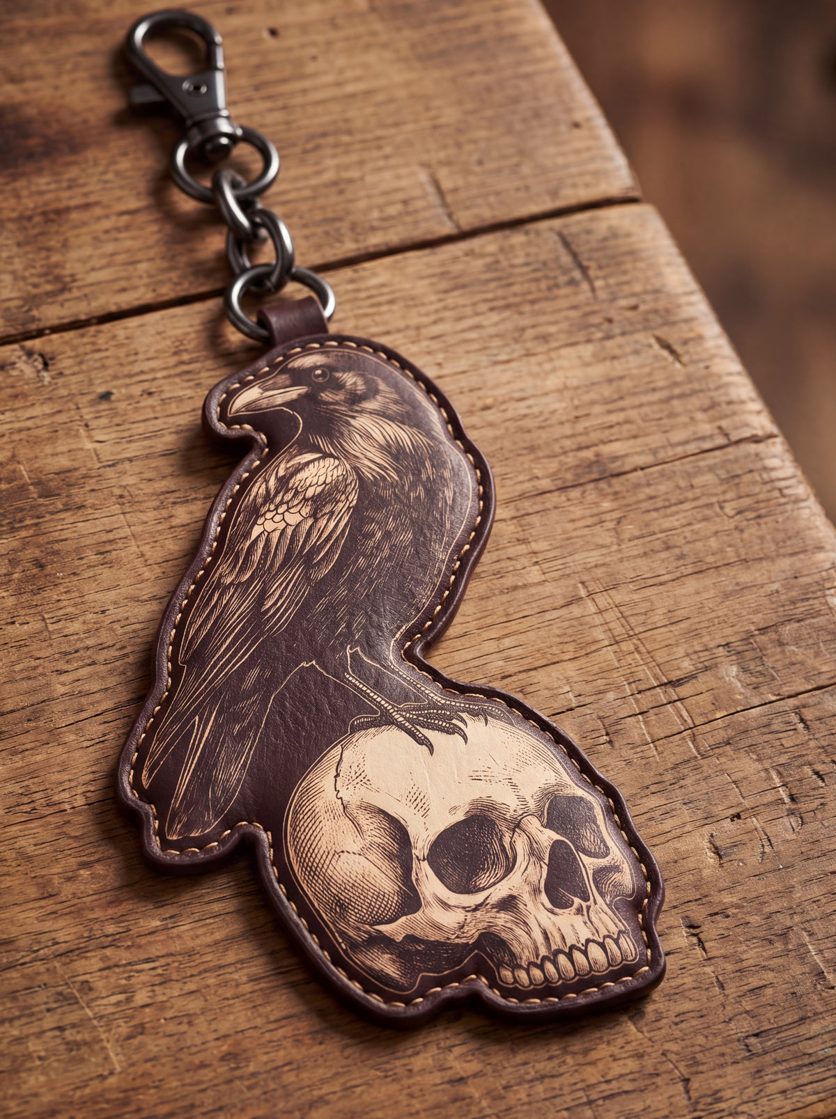 "Night's Plutonian Shore" Leather Bag Charm