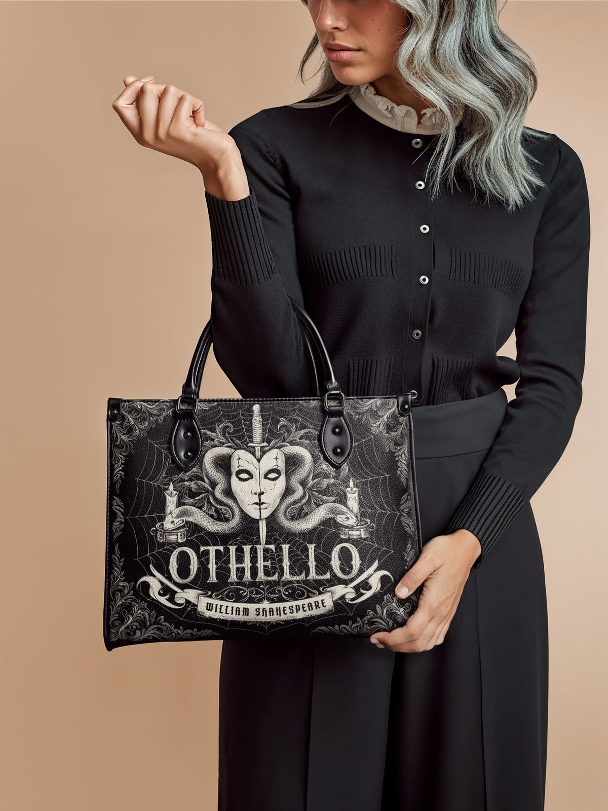 "Othello" - Black Interior - Leather Handbag - FALL DEAL