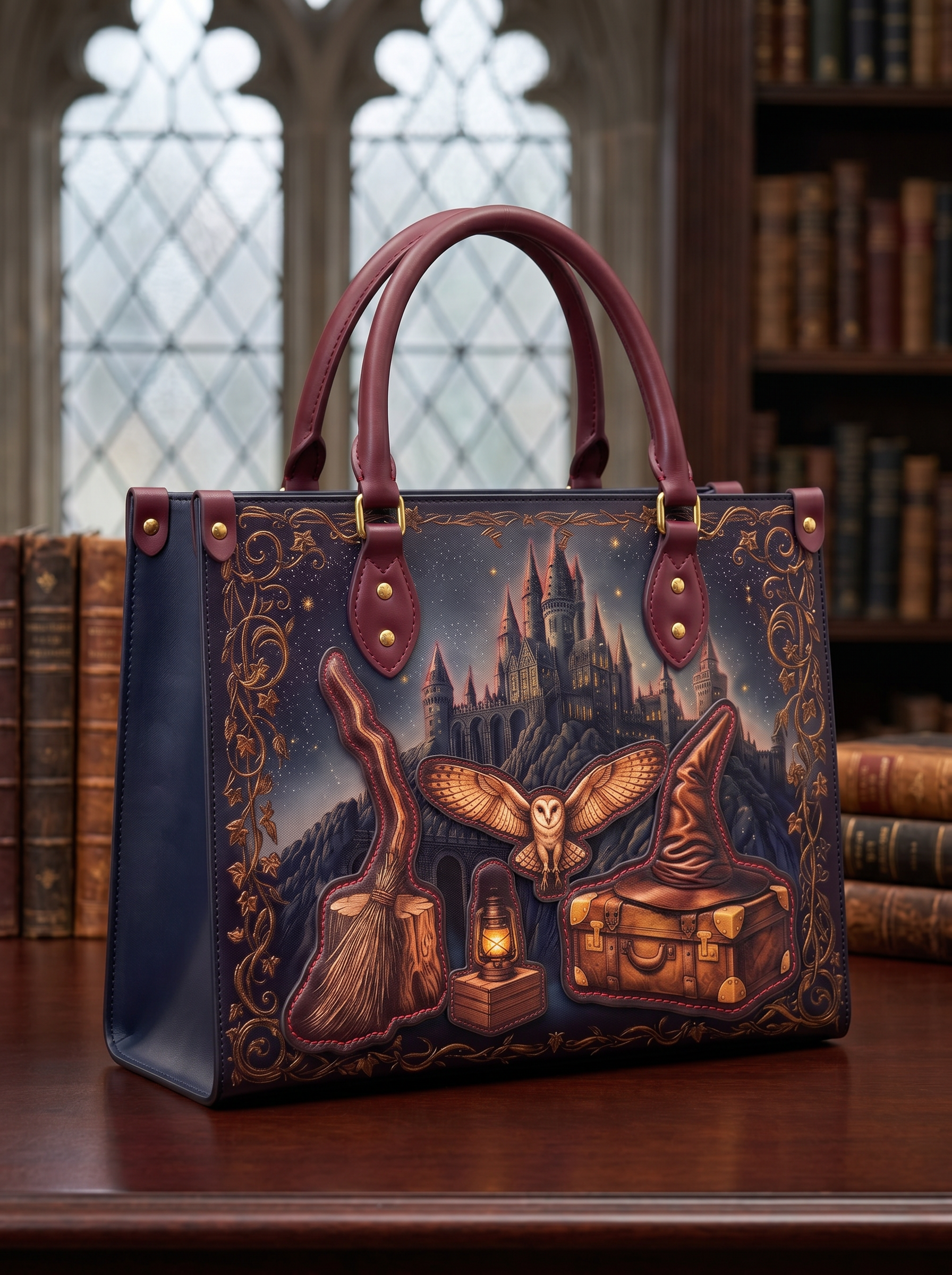 “Owl Post” Applique Leather Handbag Pre-order