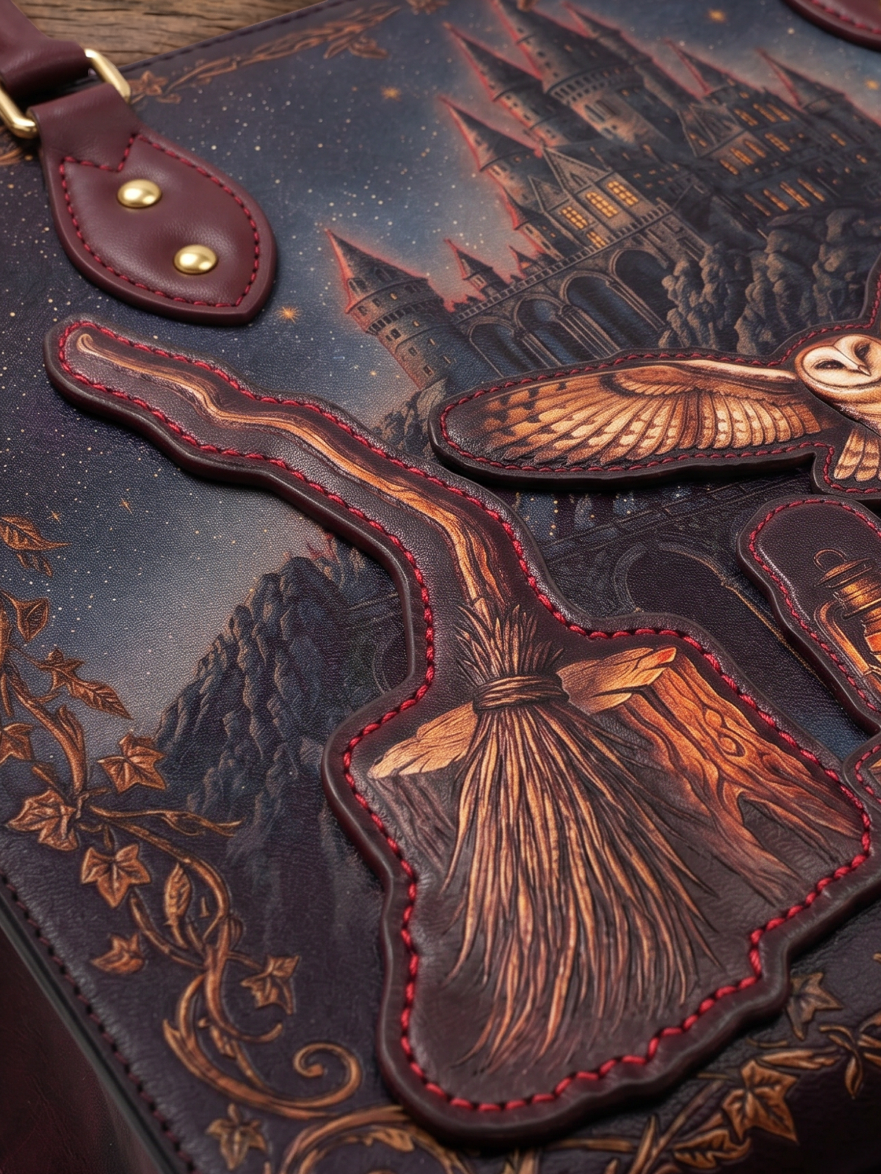 “Owl Post” Applique Leather Handbag Pre-order