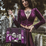 "The Codex of Gothic Tales" Violet Echo - Black Interior - Leather Handbag