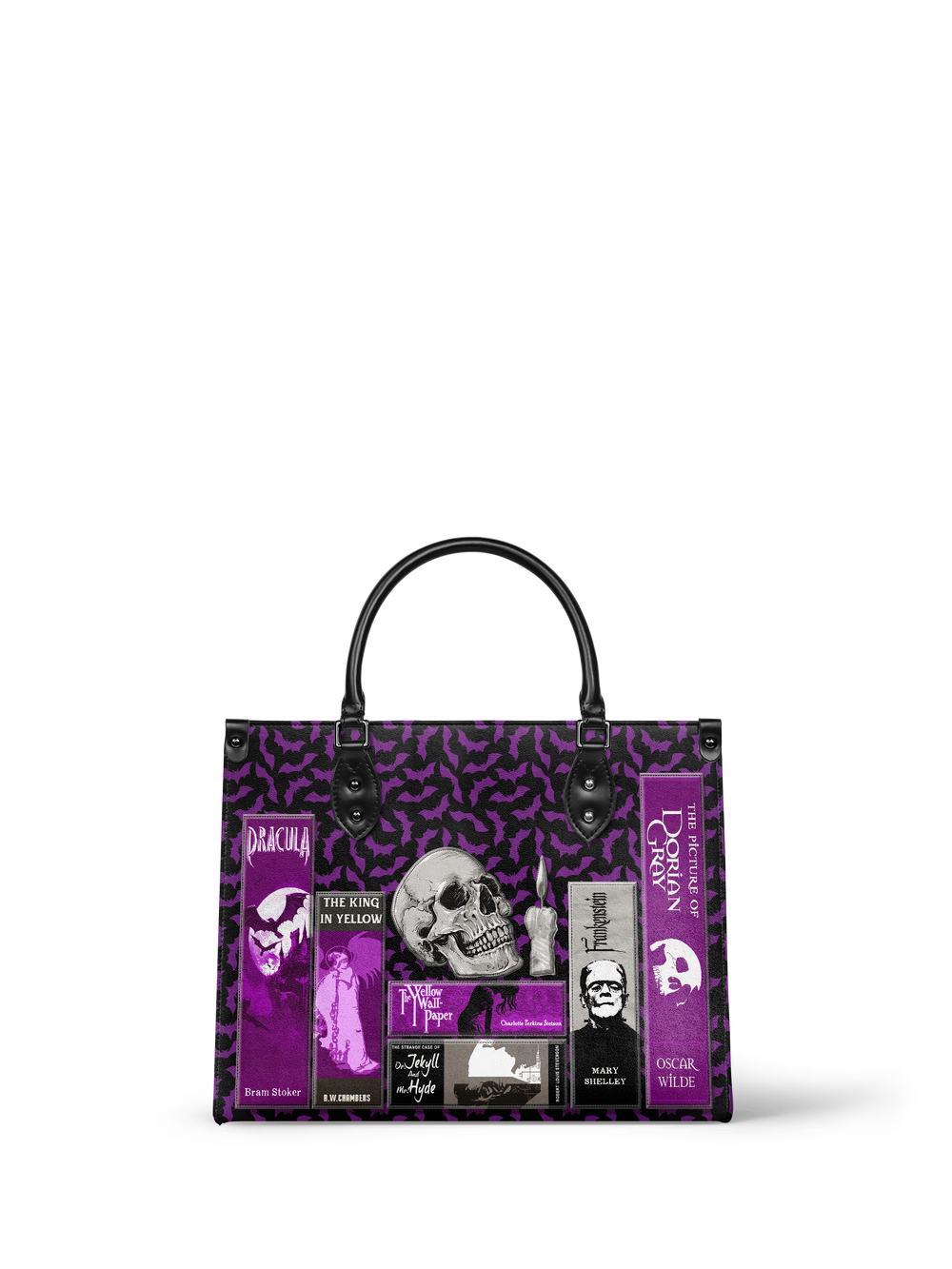 "The Codex of Gothic Tales" Violet Echo - Purple Interior - Leather Handbag