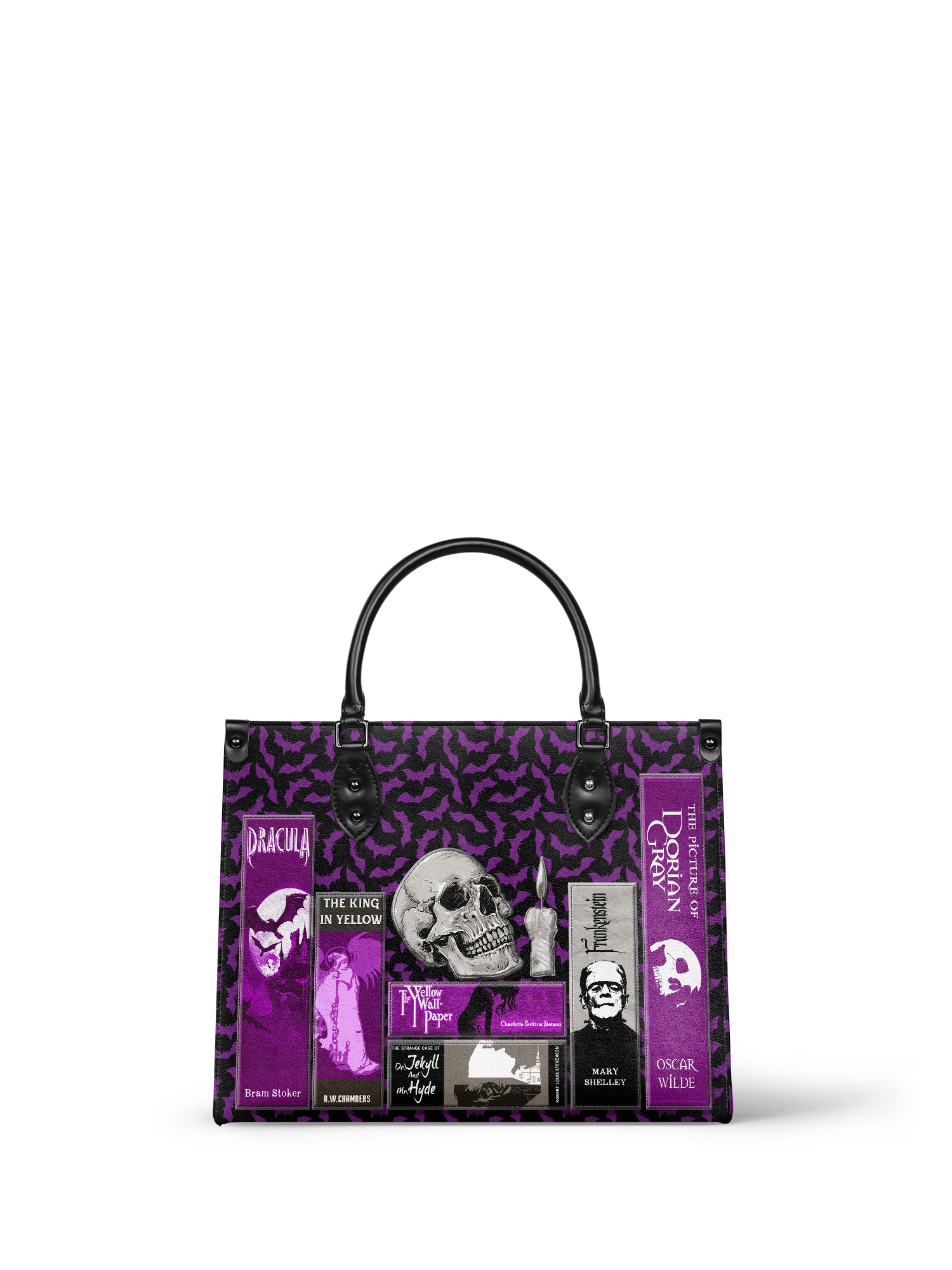 "The Codex of Gothic Tales" Violet Echo - Purple Interior - Leather Handbag