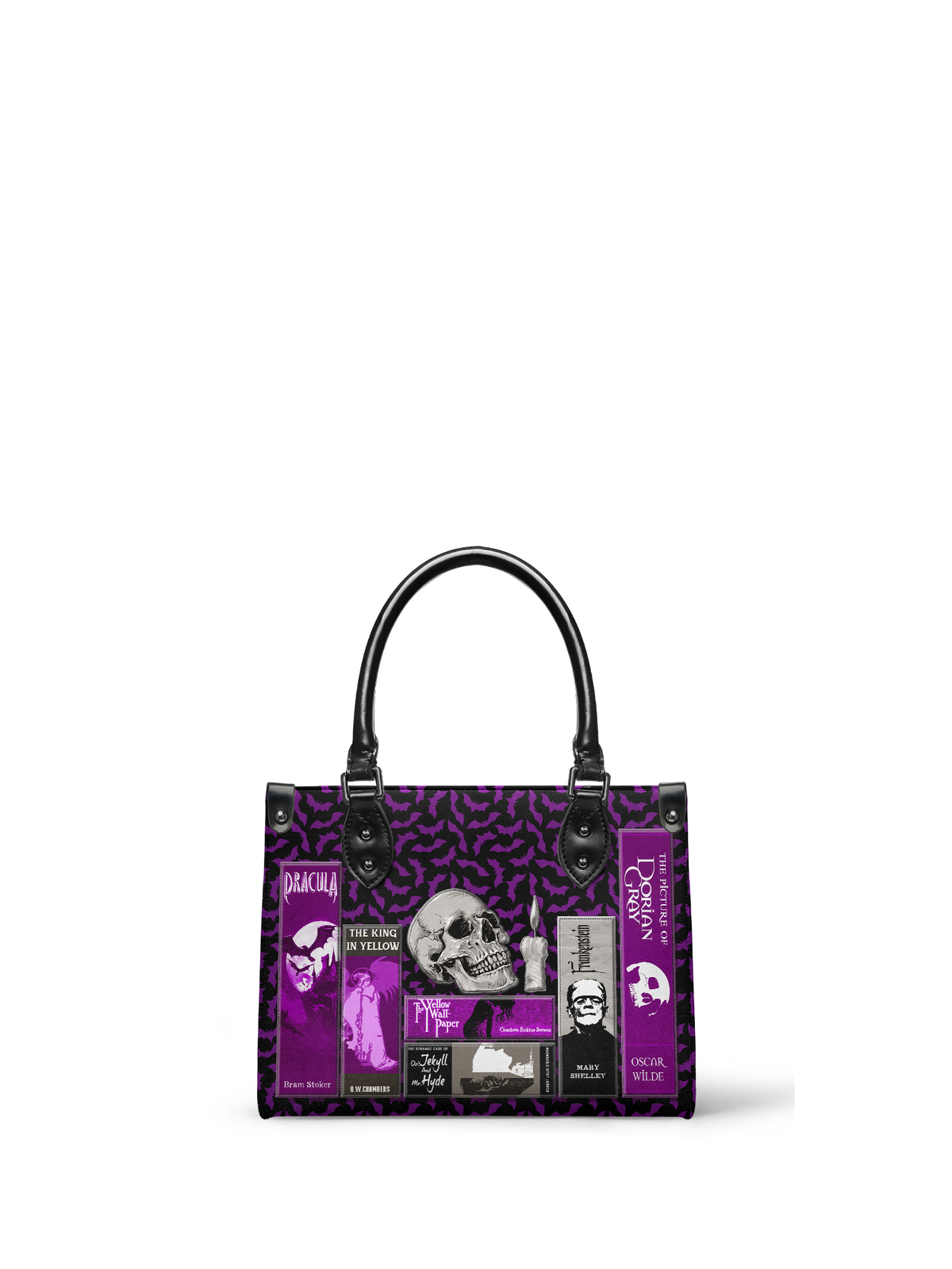"The Codex of Gothic Tales" Violet Echo - Black Interior - Small Leather Handbag - FALL DEAL