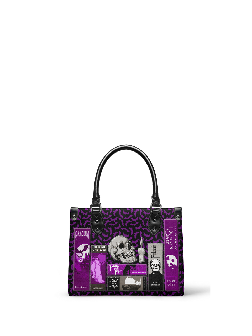"The Codex of Gothic Tales" Violet Echo - Black Interior - Small Leather Handbag - NEW WORKSHOP SALE