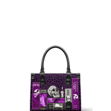 "The Codex of Gothic Tales" Violet Echo - Black Interior - Small Leather Handbag - CLEAROUT