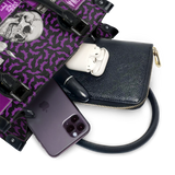 "The Codex of Gothic Tales" Violet Echo - Black Interior - Small Leather Handbag - CLEAROUT